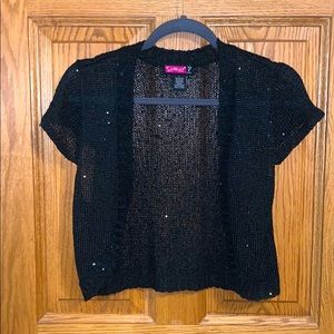 L Black Sequins Shrug